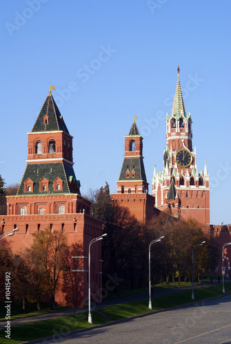 Towers and wall of Kremlin, Moscow, Russia
