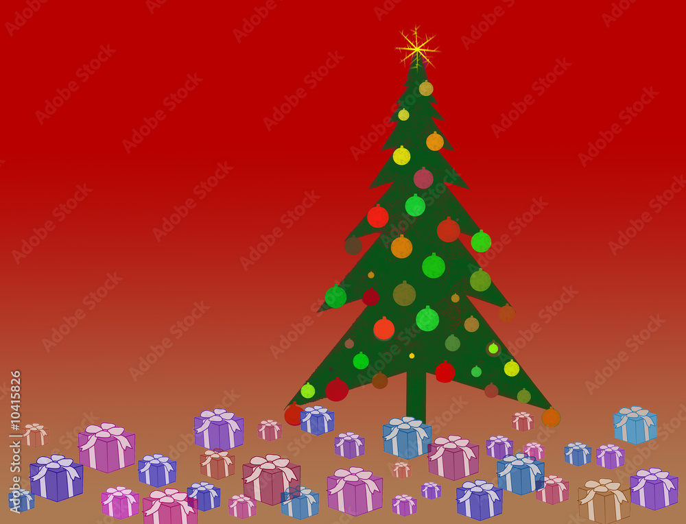 Fototapeta premium sapins et cadeaux
