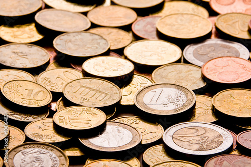 Pile of Euro money coins