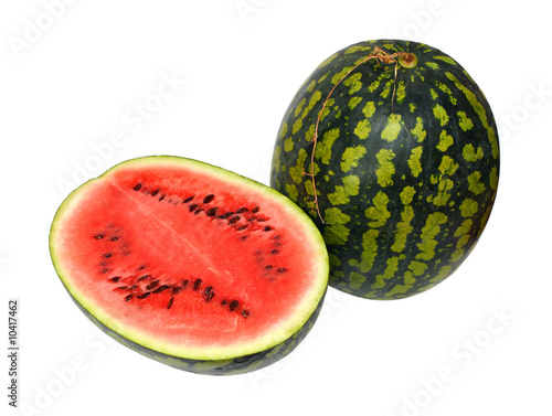 sweet sliced watermelon on white background