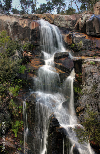 Beautiful waterfall on small forest river in the Canberra region