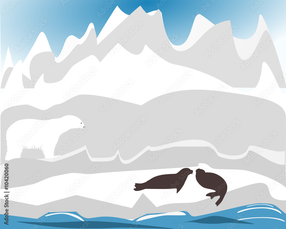 Eisbär bei der Jagd nach Robben Eisbär bei der Jagd nach Robben
