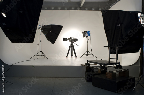 Studio light on location for movie scene.