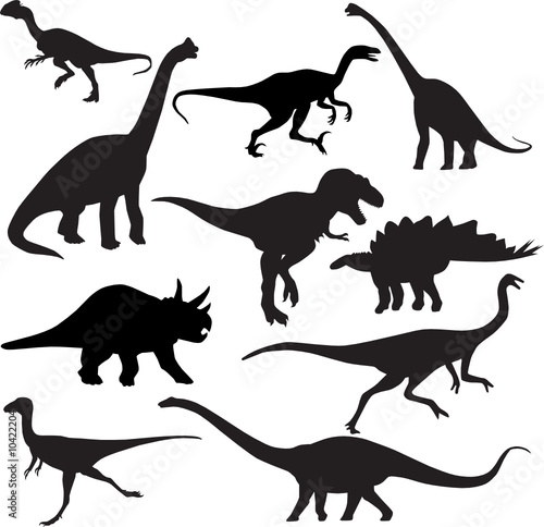dinosaurs silhouette vector