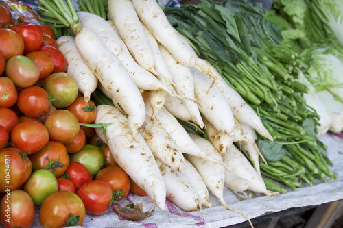 fresh vegetables on asian market