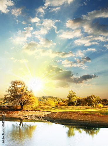 Wallpaper Mural Sunrise scene on mountains lake Torontodigital.ca