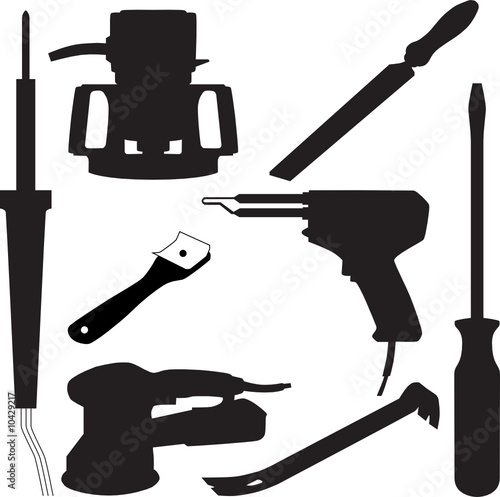 set of tool collection icon vector