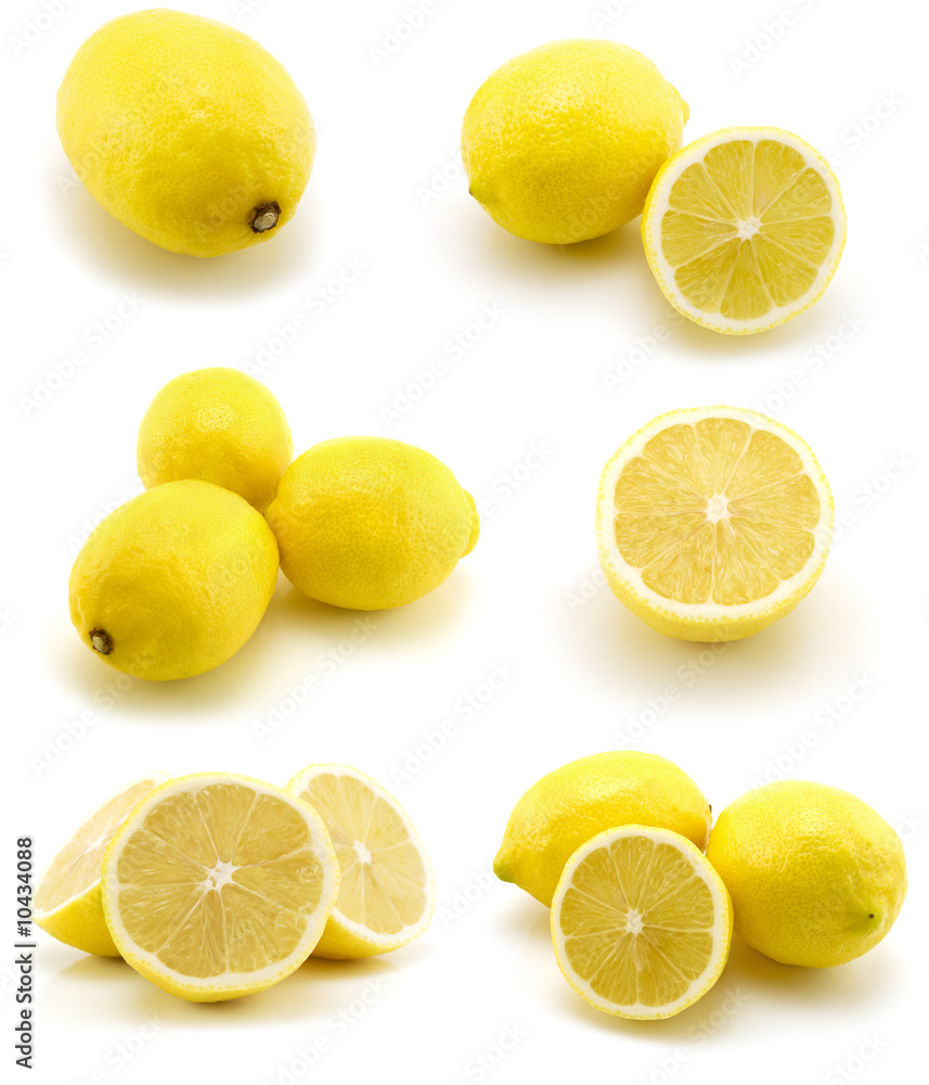 page of lemons isolated on the white page of lemons isolated on the white