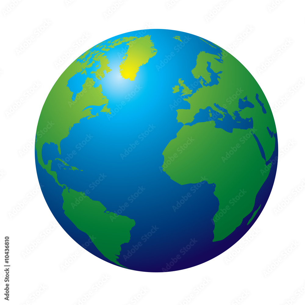 3d view of the earth in tradtional colours green and blue 3d view of the earth in tradtional colours green and blue