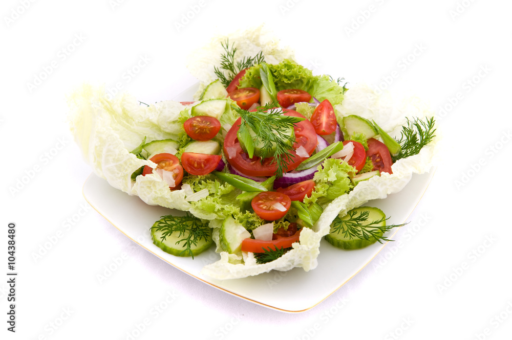 Fresh vegetable salad with tomato and cucumber Fresh vegetable salad with tomato and cucumber