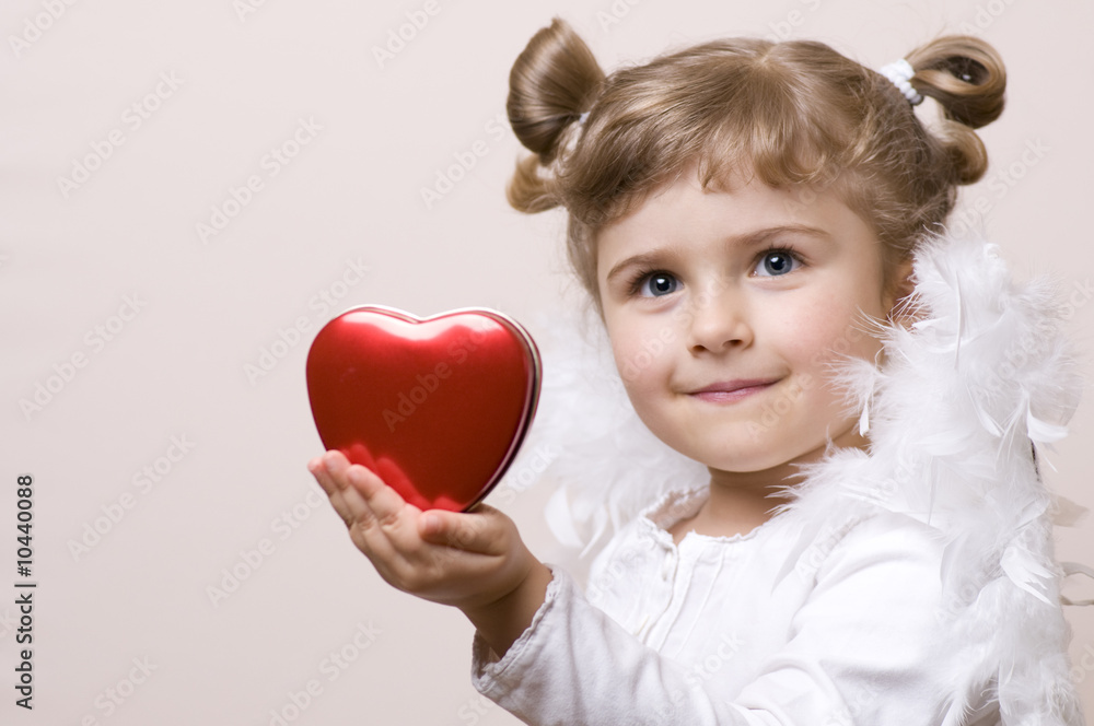 Cute Angel with red heart Cute Angel with red heart