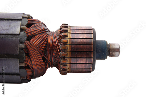 Electric motor rotor isolated on white