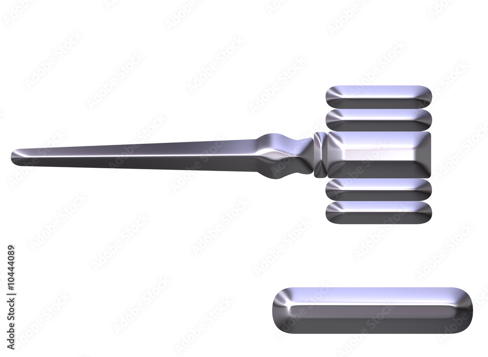 3d silver judge's gavel isolated in white 3d silver judge's gavel isolated in white