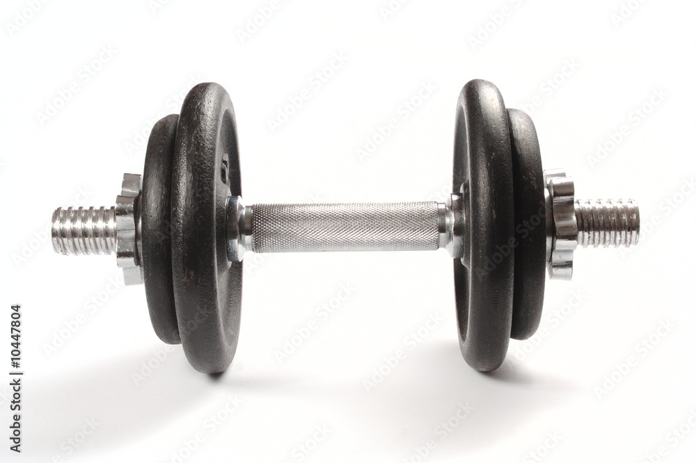 Old dirty dumbbells isolated on white background. Old dirty dumbbells isolated on white background.
