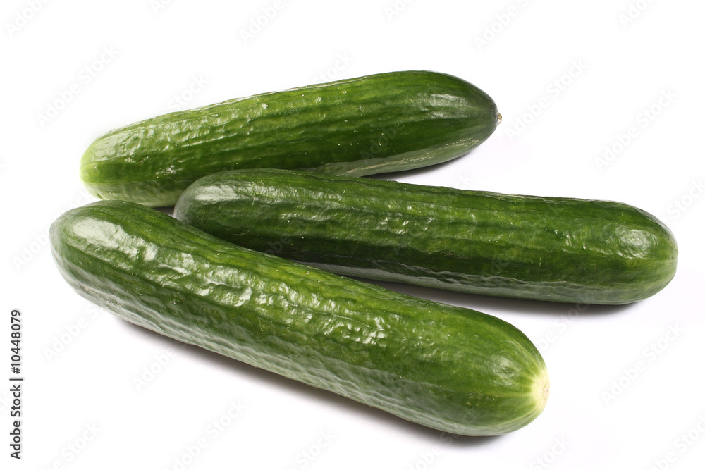 Fresh cucumbers on white background close up shoot Fresh cucumbers on white background close up shoot