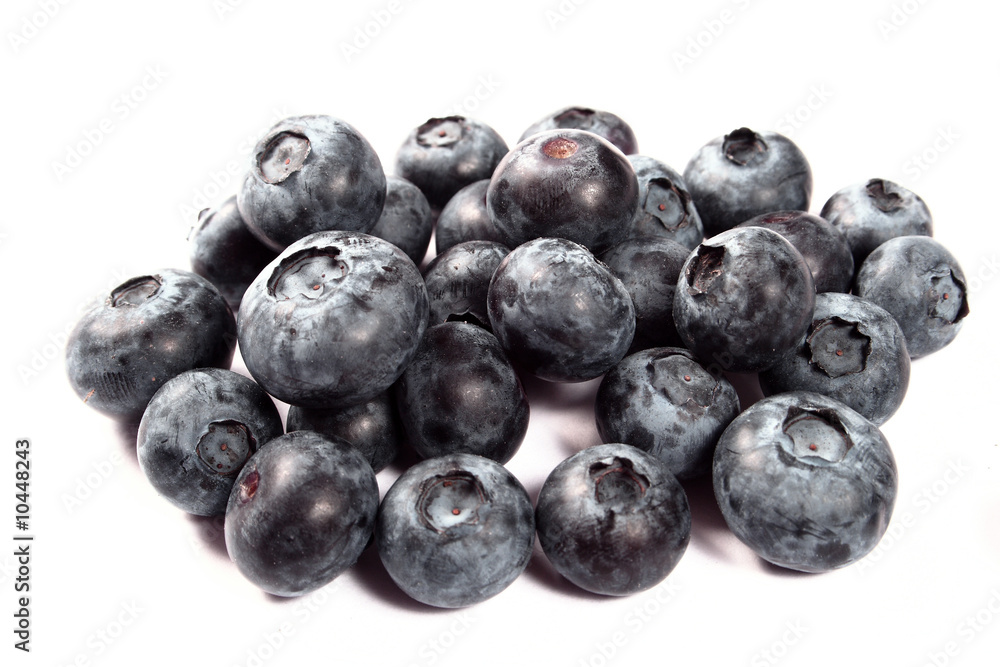 Fresh sweet bilberries on white background close up shoot Fresh sweet bilberries on white background close up shoot