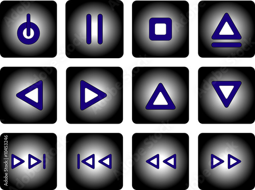 audio buttons in midnight blue and moonshine