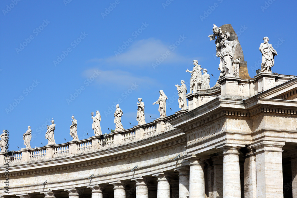 St.Peters cathedral colonnade,located in Vatican,Rome,Italy