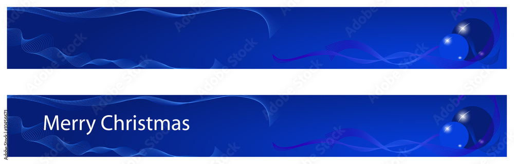 Christmas and new year banner with balls and ribbons Christmas and new year banner with balls and ribbons