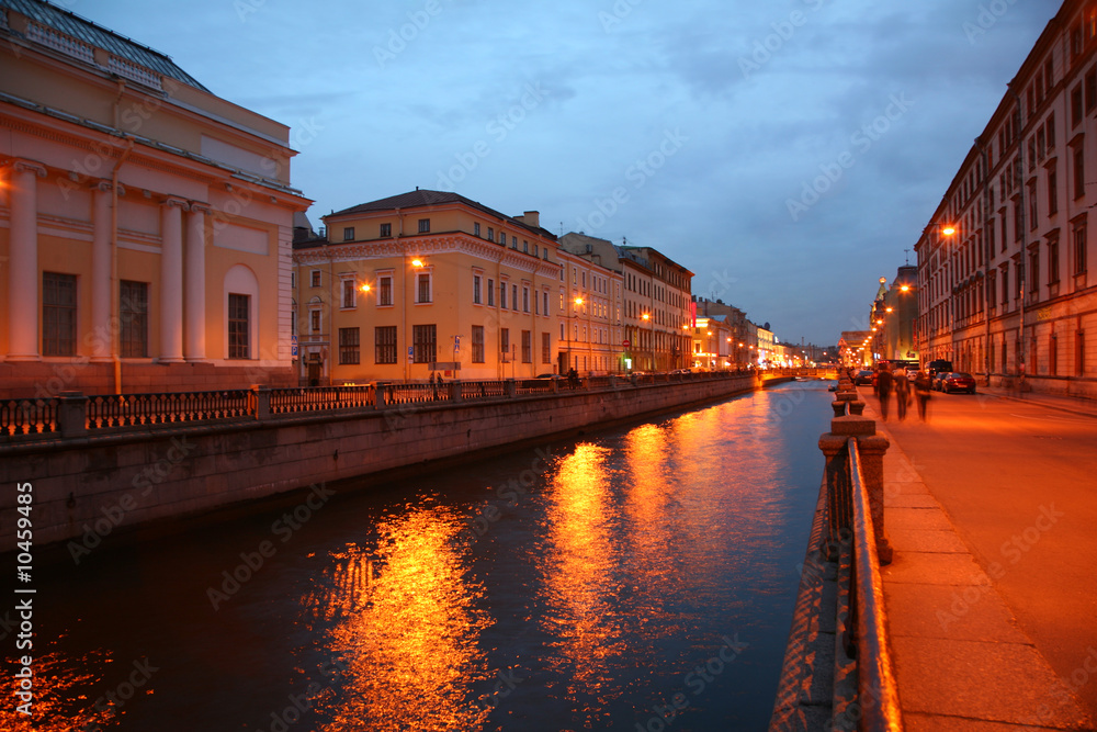Channel in St.Petersburg in dusk