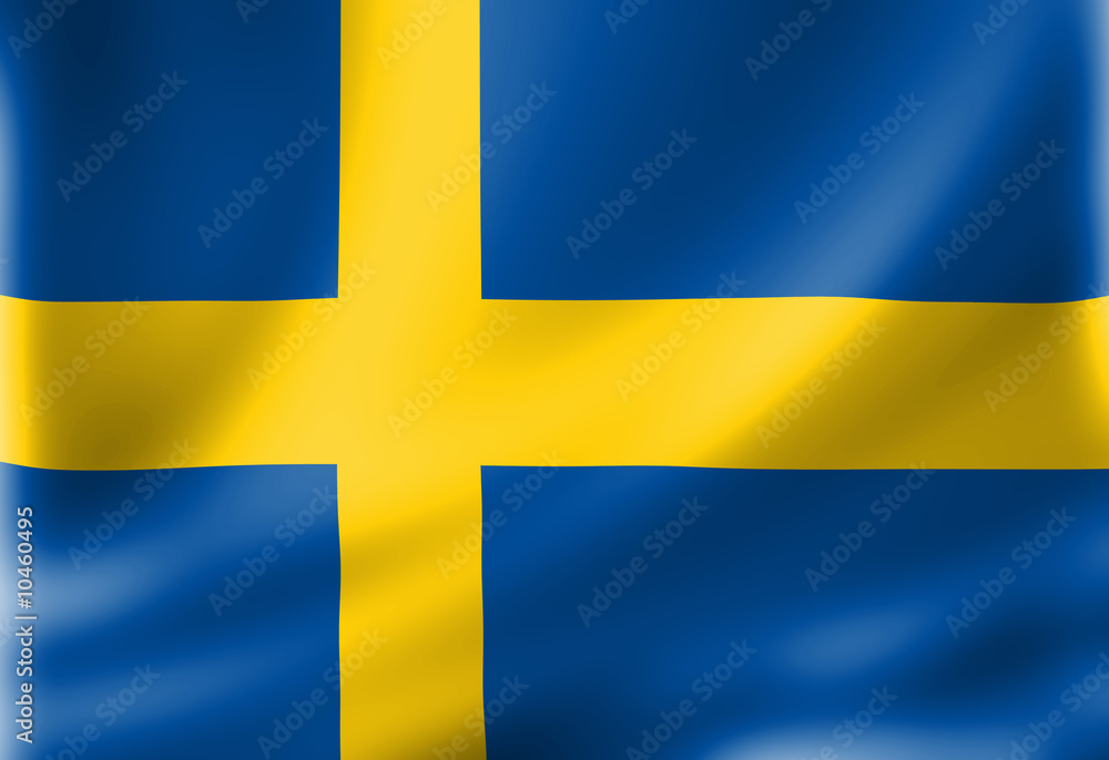 Swedish flag waving in the wind Swedish flag waving in the wind