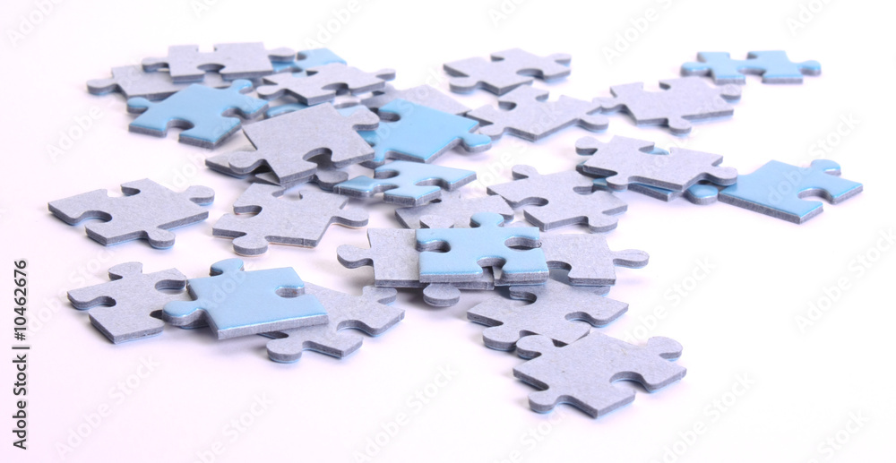 A lot of puzzles isolated on white