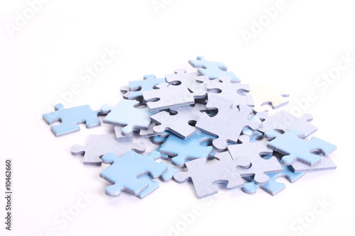 A lot of puzzles isolated on white