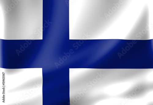 Flag of finland waving in the wind