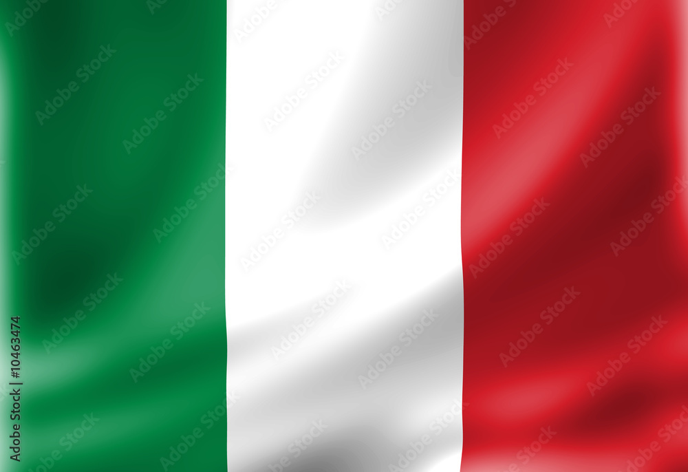 Italian flag waving in the wind