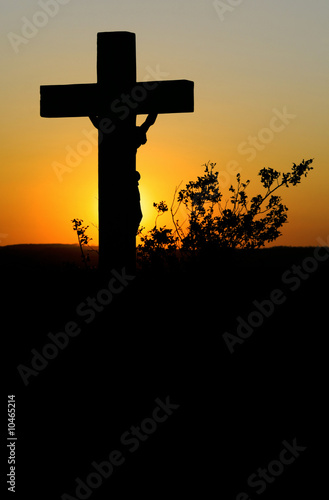 Fotografia Crucifix afterglow the foreground rise.