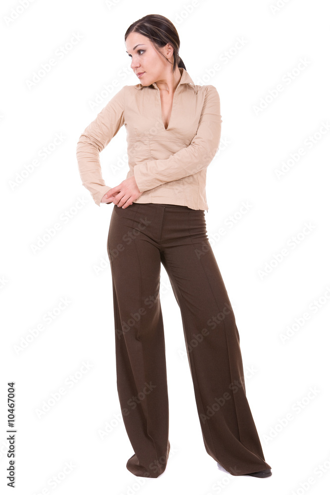 attractive brunette woman isolated on white background attractive brunette woman isolated on white background