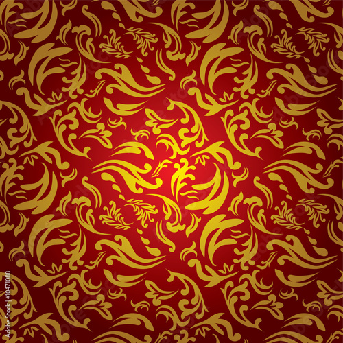 Royal red and gold inspired material repeating seamless design
