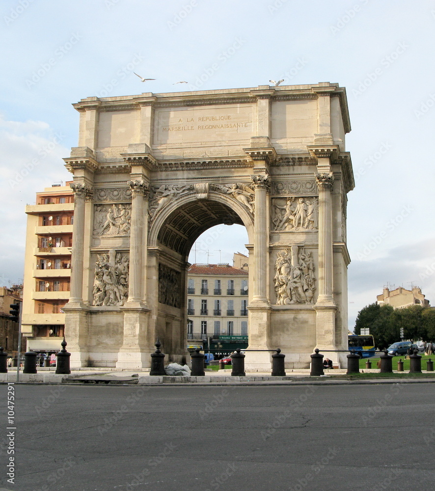 Arc de Triomphe, Porte d'Aix, Marseille. France.