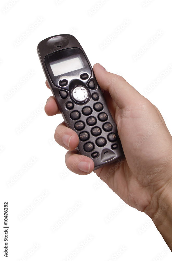 isolated radiotelephone in man's hand + clipping path isolated radiotelephone in man's hand + clipping path