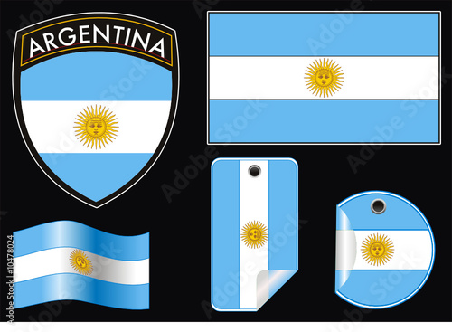 illustration of argentina vector patch flag and label
