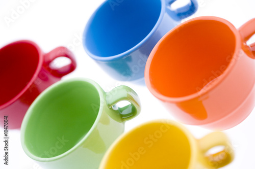 Five Colorful Tea Mugs