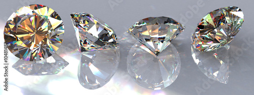 Four brilliant cut clear diamonds