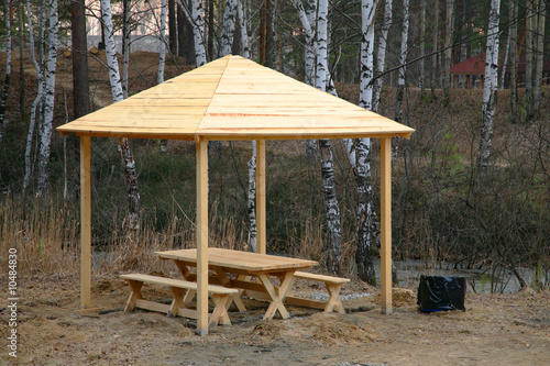 wooden summerhouse in the park