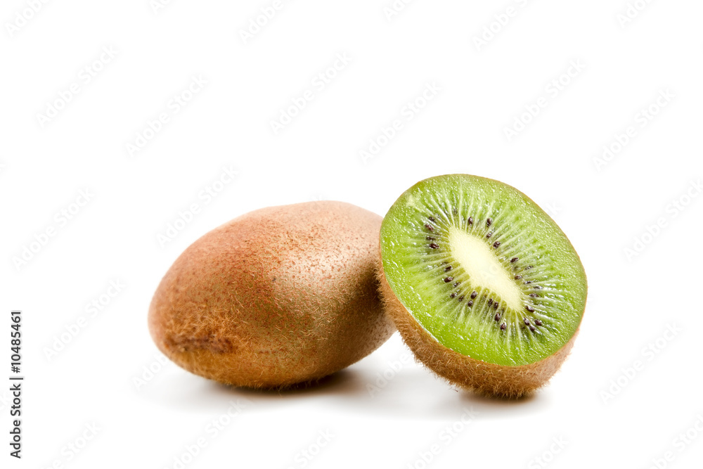Kiwi fruit against white background Kiwi fruit against white background