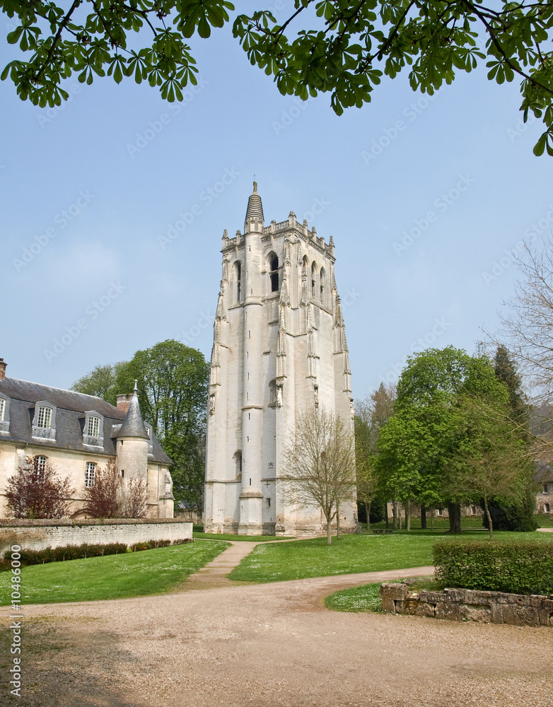 Fototapeta premium Medieval tower in french abbey