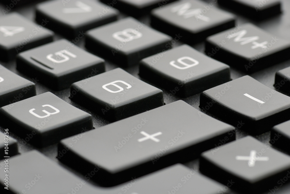 Closeup of a black calculator keyboard - Shallow DOF Closeup of a black calculator keyboard - Shallow DOF