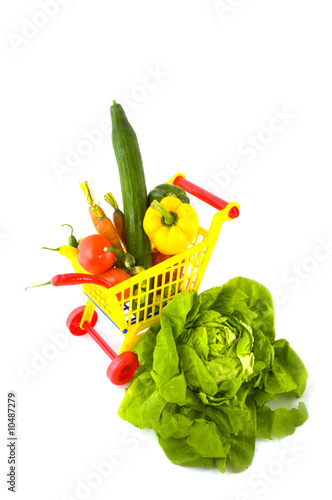 Fresh vegetables in a shoppingcar photo