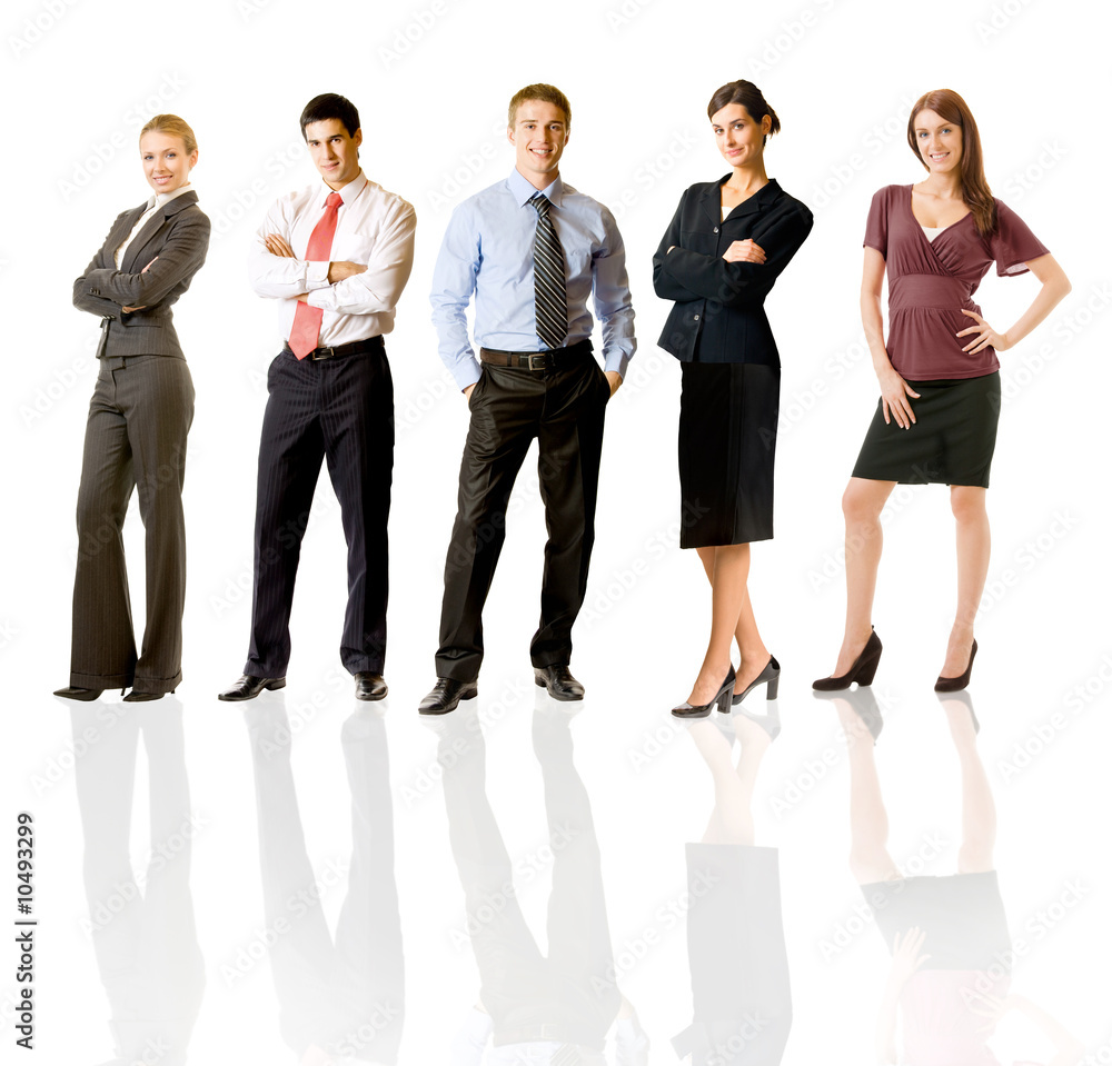 Obraz premium Succesful happy bussiness team, isolated on white