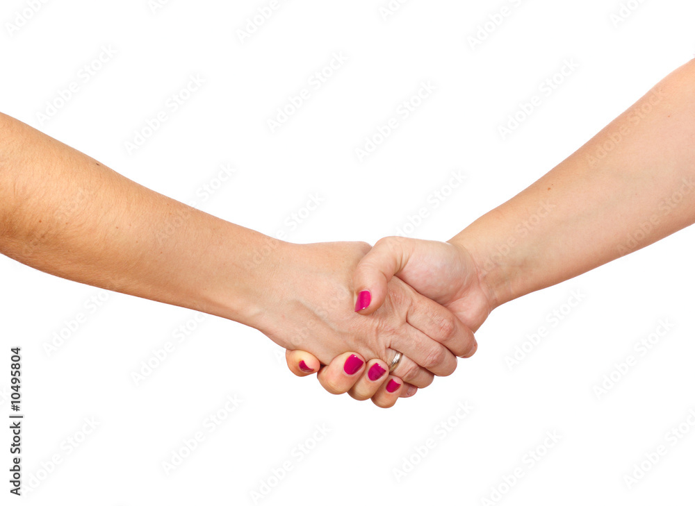 woman hands, photo on the white background