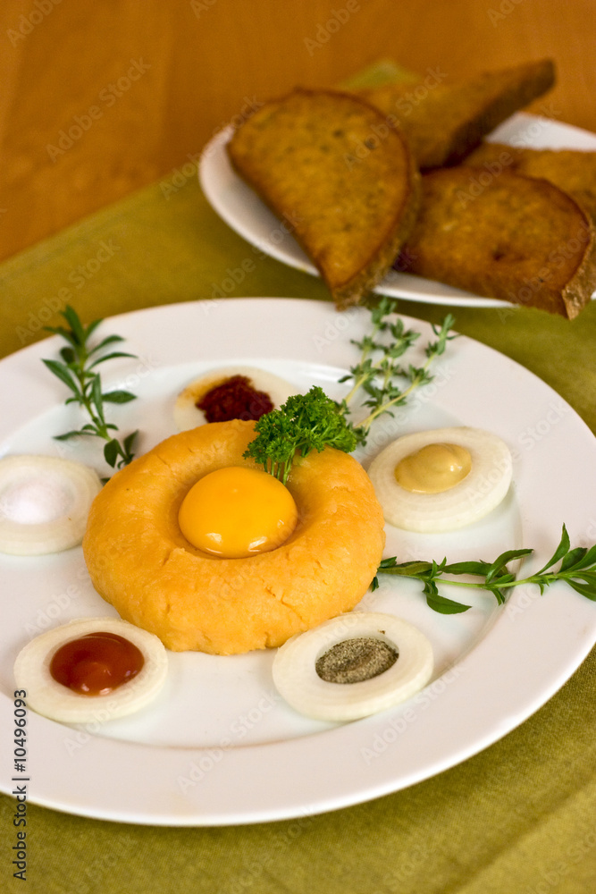 Tatare steak with spice and bread Tatare steak with spice and bread