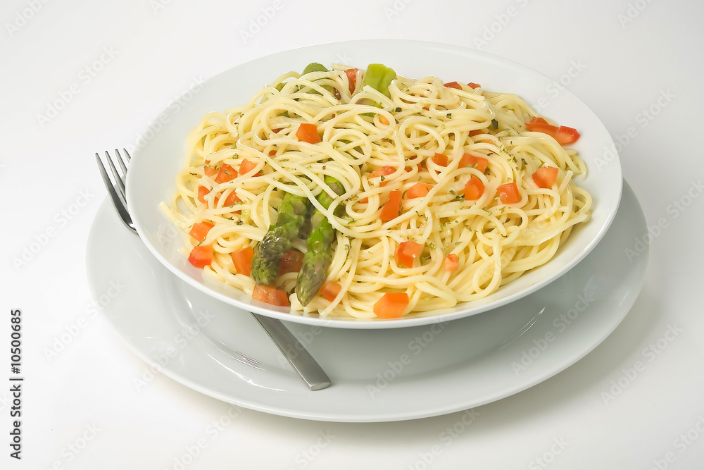 natural fresh spaghetti with tomato sauce and asparagus natural fresh spaghetti with tomato sauce and asparagus