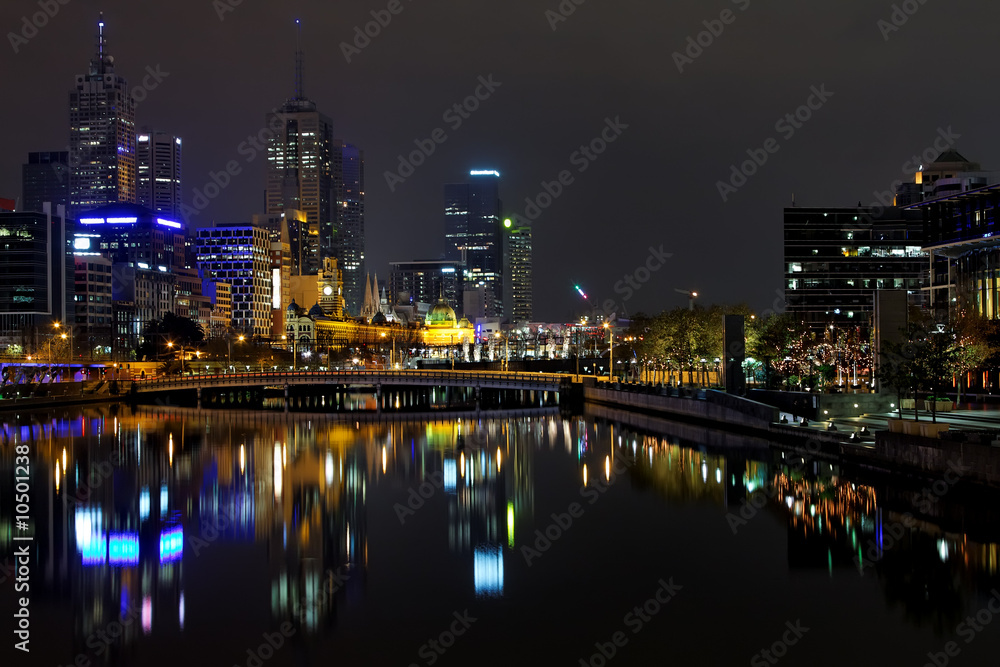 Melbourne at night, Yarra river
