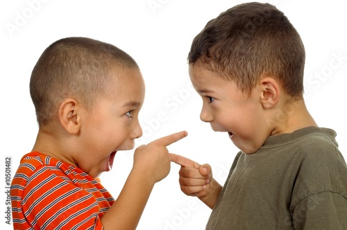 two boys arguing aged 4 and 5 years
