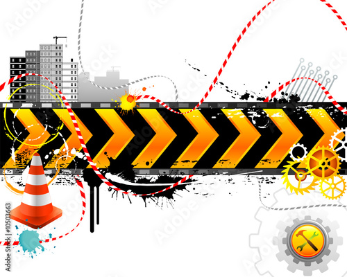 Under construction for internet web page, vector layered.