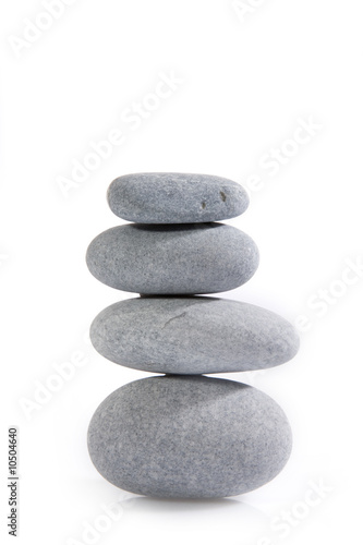 stone tower on white background